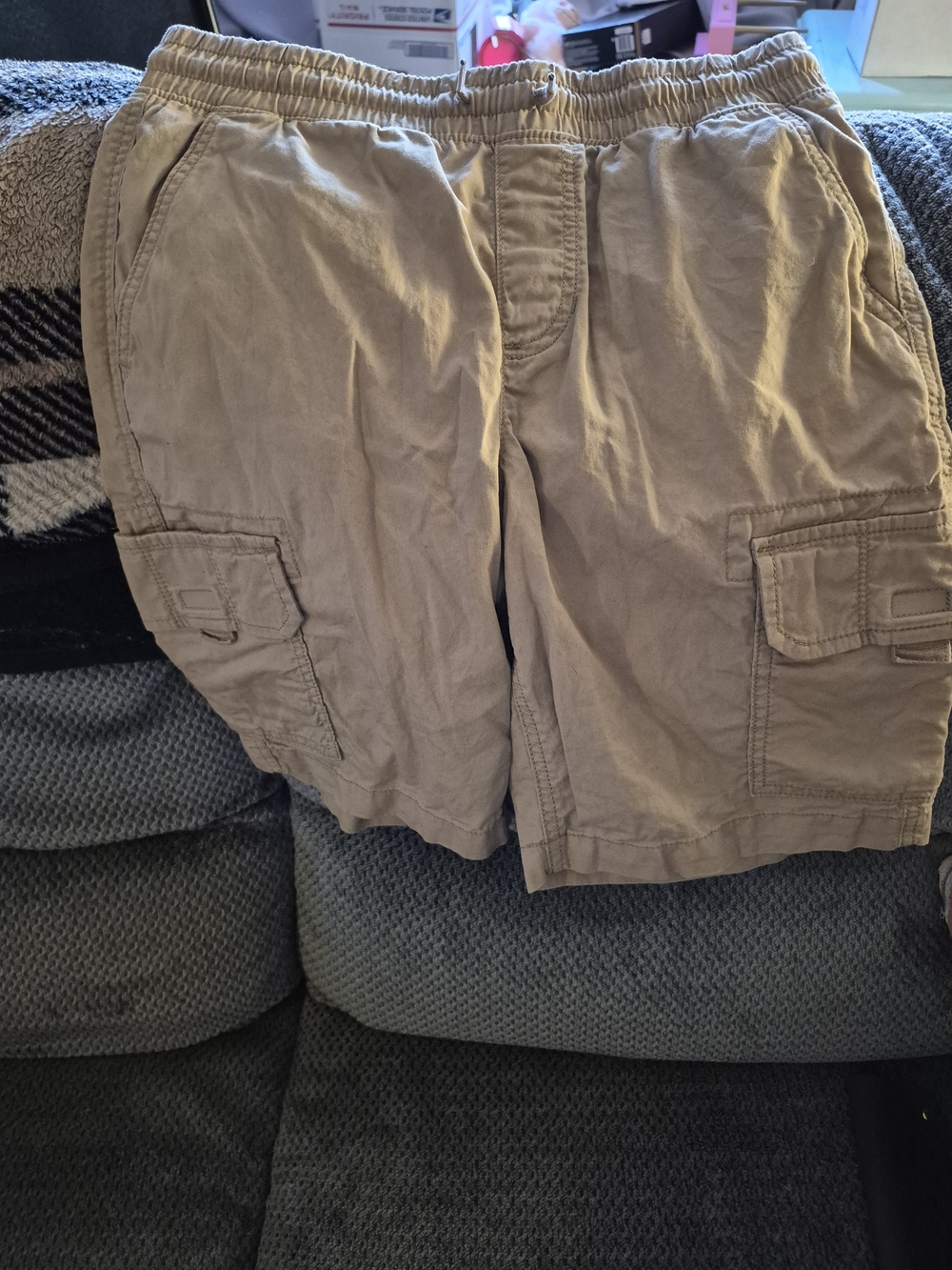 Sonoma Elastic Waist Cotton Shorts in Khaki Size Boys L